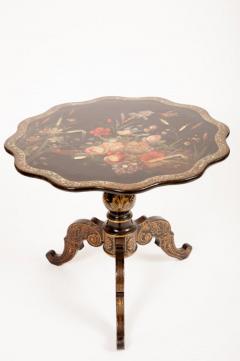 English Victorian Lacquered Tilt Top Table - 1215766