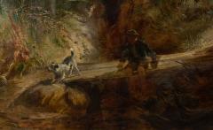 English Victorian Landscape of Boy with Dog and Bulls - 4516274