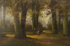 English Victorian Landscape of Forest Scene - 4516782