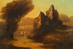 English Victorian Landscape of Lady Near a Castle - 4516664