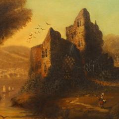 English Victorian Landscape of Lady Near a Castle - 4516667