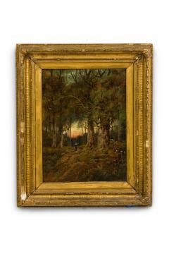 English Victorian Landscape of Lady in Forest - 4516340