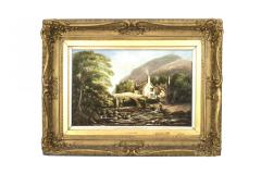 English Victorian Landscape of Lady in a Creek - 4516323