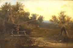 English Victorian Landscape of Small Bridge - 4539884