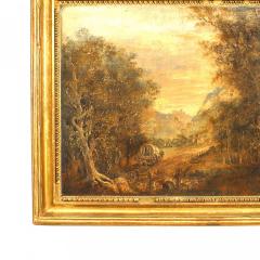 English Victorian Landscape of Wagon and Horse - 4516714