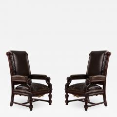 English Victorian Leather Judges Chairs - 1407618