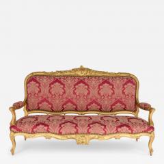 English Victorian Louis XV Style Giltwood Sofa - 4678819