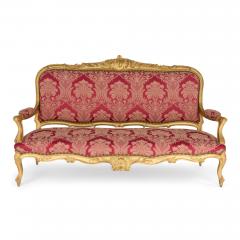 English Victorian Louis XV Style Giltwood Sofa - 4678824