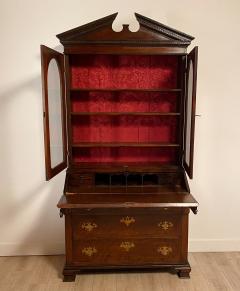 English Victorian Mahogany Secretary Desk with Bookcase circa 1860 - 2689932