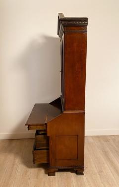 English Victorian Mahogany Secretary Desk with Bookcase circa 1860 - 2689934