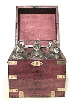 English Victorian Mahogany Tantalus Set Case - 4655706