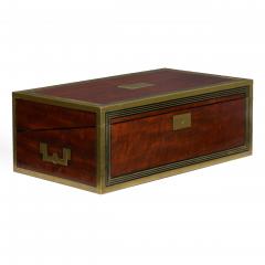 English Victorian Mahogany Writing Slope Desk w J Bramah Locks 19th Century - 1180055