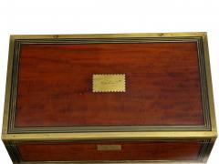 English Victorian Mahogany Writing Slope Desk w J Bramah Locks 19th Century - 1180062