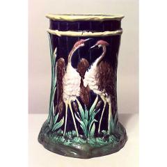 English Victorian Majolica blue porcelain garden seat - 4682984