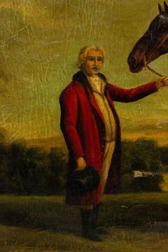 English Victorian Man and Horse Oil Painting - 4516349