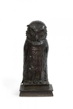 English Victorian Metal Owl Table Lamp - 4635796