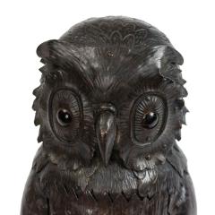 English Victorian Metal Owl Table Lamp - 4635797