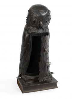 English Victorian Metal Owl Table Lamp - 4635799