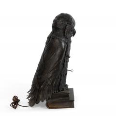 English Victorian Metal Owl Table Lamp - 4635800