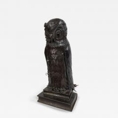English Victorian Metal Owl Table Lamp - 4689862