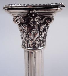 English Victorian Neoclassical Sterling Silver Candlesticks 1882 - 4126016