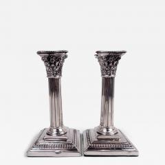 English Victorian Neoclassical Sterling Silver Candlesticks 1882 - 4127728