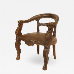 English Victorian Oak Arm Chair - 1407854