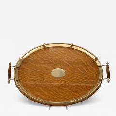 English Victorian Oak and Silver Tray - 4332393
