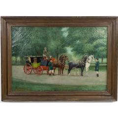 English Victorian Oil Painting of Stage Coach - 4654120