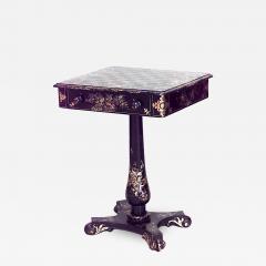 English Victorian Papier Mache Chess Checkers Game Table - 1439446