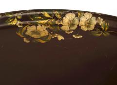 English Victorian Papier Mache Floral Coffee Table - 4657719