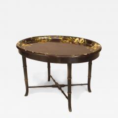 English Victorian Papier Mache Floral Coffee Table - 4708895