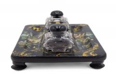 English Victorian Papier Mache Inkwell - 4321735