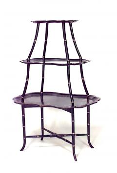 English Victorian Papier Mache Lacquered 3 Tier Table - 1438261