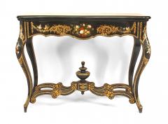 English Victorian Papier Mache Lacquered Console Table - 1428071