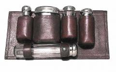 English Victorian Perfume Bottles in Leather Case - 4201086