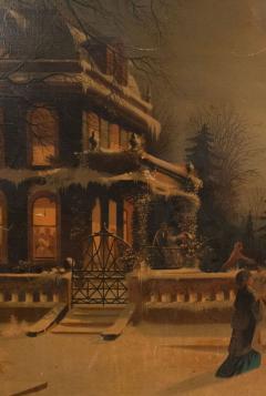 English Victorian Print of Winter Scene - 4517014