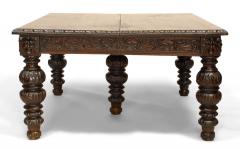 English Victorian Renaissance Revival Oak Dining Table - 1429772