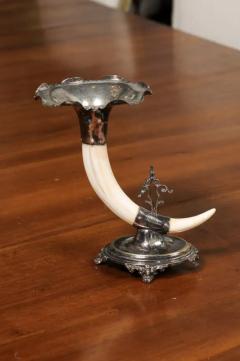 English Victorian Rodgers Sons 19th Century Game Animal Horns on Silver Mounts - 3485570