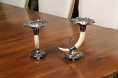 English Victorian Rodgers Sons 19th Century Game Animal Horns on Silver Mounts - 3485574