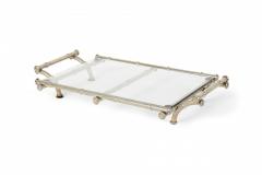 English Victorian Silver Plate Bamboo Tray - 4669206