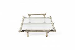 English Victorian Silver Plate Bamboo Tray - 4669207