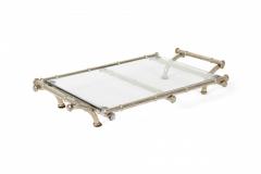 English Victorian Silver Plate Bamboo Tray - 4669208
