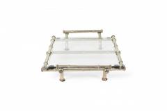 English Victorian Silver Plate Bamboo Tray - 4669211
