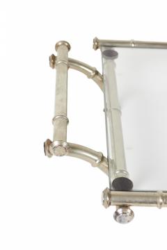 English Victorian Silver Plate Bamboo Tray - 4669213