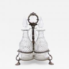 English Victorian Silver Plate Tantalus Set - 4332378