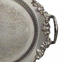 English Victorian Silver Plate Tray - 4322432