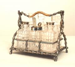 English Victorian Silver Plate and Crystal Cruet Set - 4658438