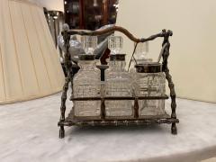 English Victorian Silver Plate and Crystal Cruet Set - 4658440
