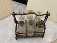 English Victorian Silver Plate and Crystal Cruet Set - 4658442
